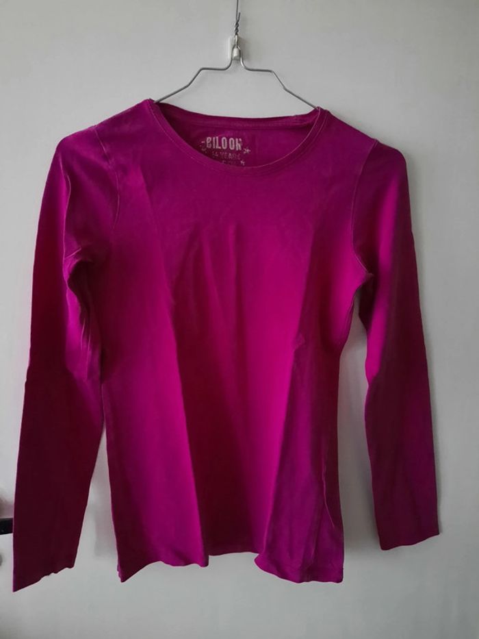 Haut manches longues rose - Taille 14 ans - photo numéro 2