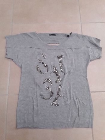 Pull gris MC femme XS SALSA TBE