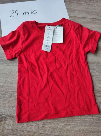 Tee shirt rouge manche courte