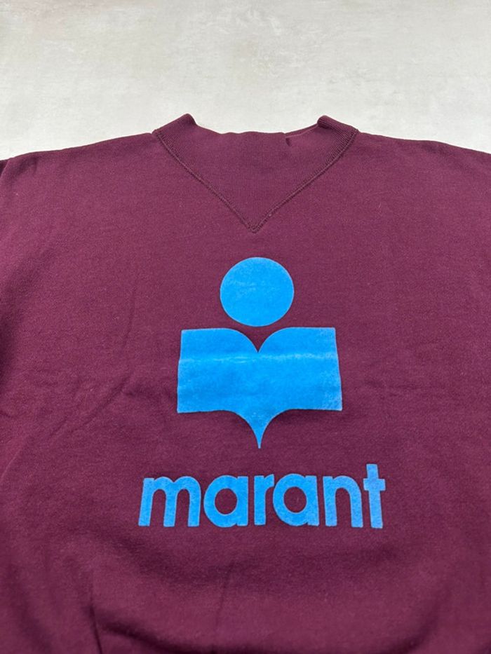 Crewneck Isabel Marant Bordeaux Logo Bleu Central Femme | S - photo numéro 8