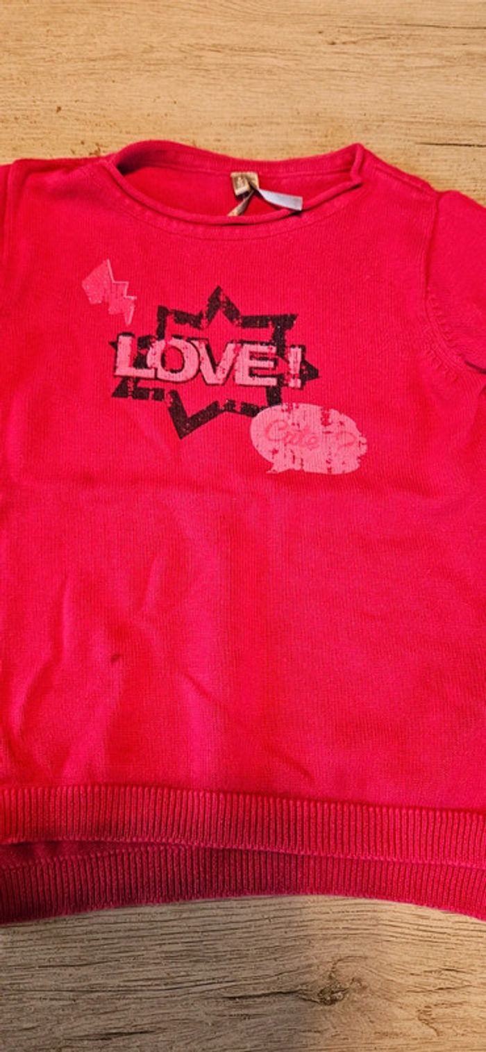 Pull léger à manches longues, rose fushia, Orchestra, taille 5 ans, peu mis - photo numéro 3