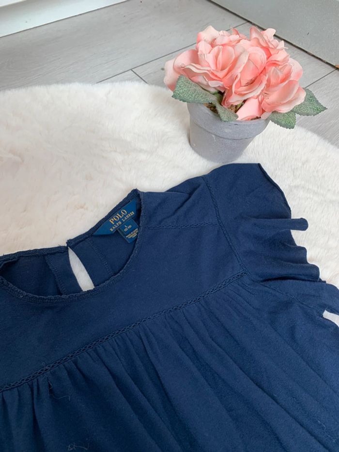 Blouse à volant  marine 12/14 ans - photo numéro 4