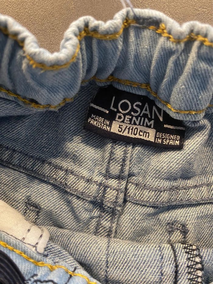 Short bermuda bleu denim « smiley » Losan taille 5 ans - photo numéro 4