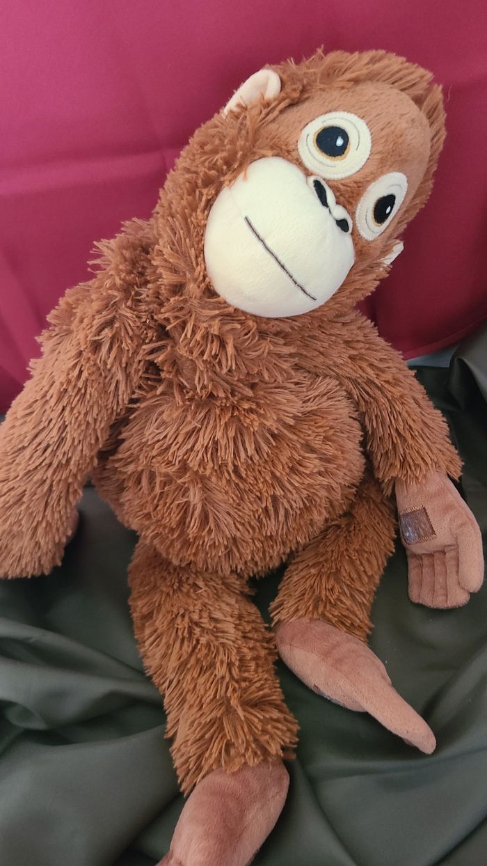 Doudou peluche singe marron IKEA 60 cm - photo numéro 3