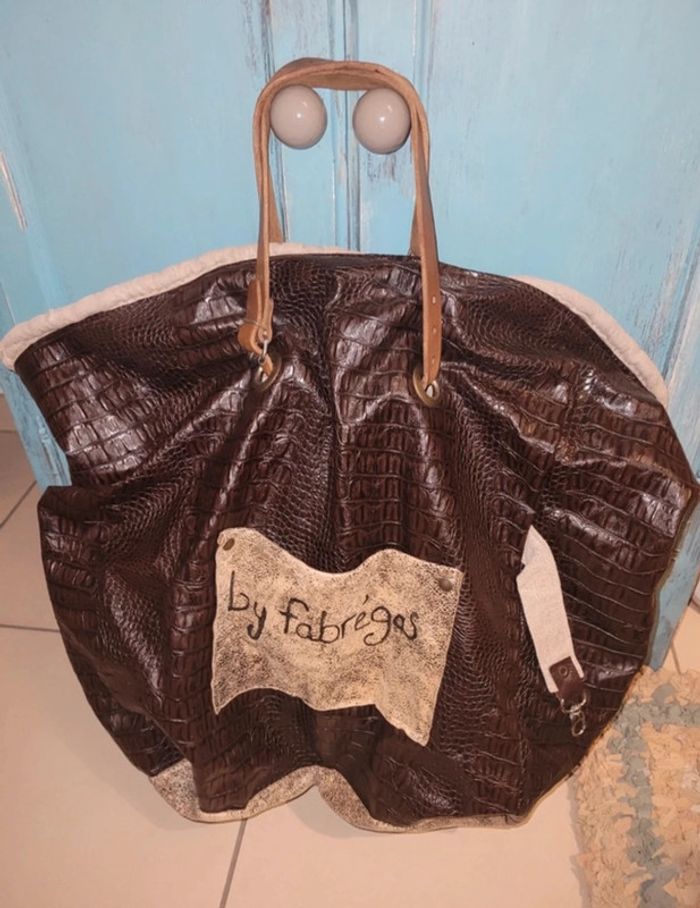 Sac by fabregas cuir et toile - photo numéro 4