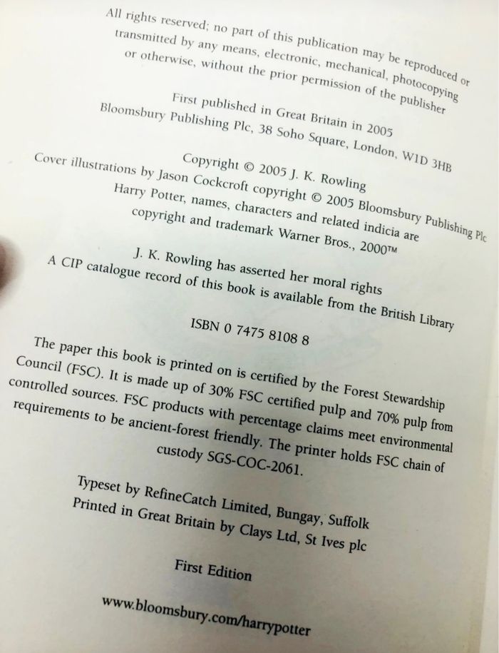 Harry Potter tome 5,6,7 en anglais first edition (première édition) - photo numéro 5