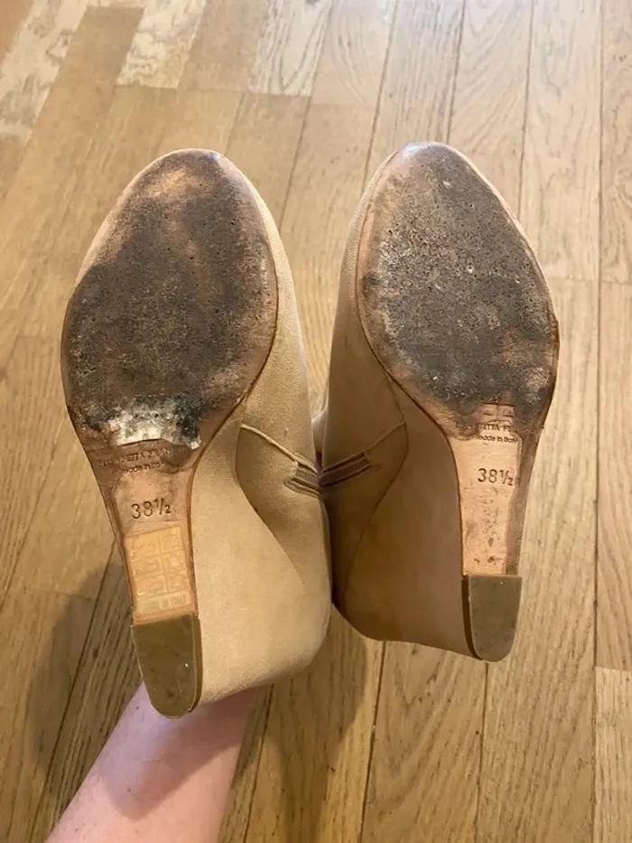 Bottines à talon invisible beige Elisabetta Franchi taille 38 1/2 - photo numéro 10