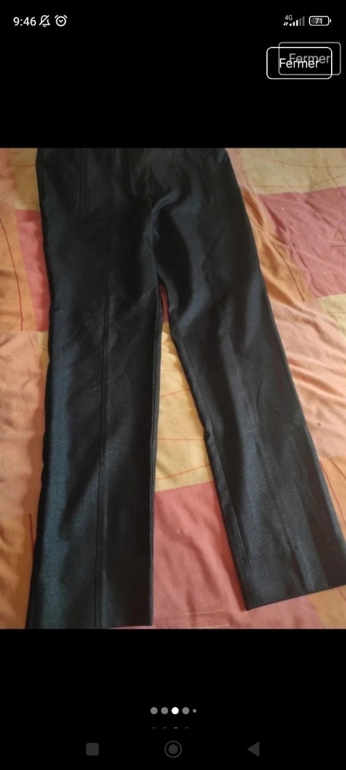 Pantalon Neuf noir Camaïeu avec reflets brillants femme 38 - photo numéro 2