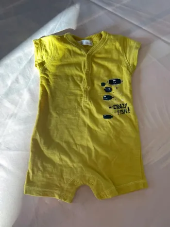 Combishort bébé jaune - 3 mois