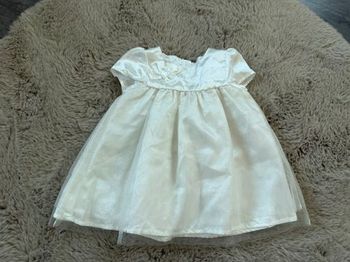 Robe blanche pailletée de fête 6 mois