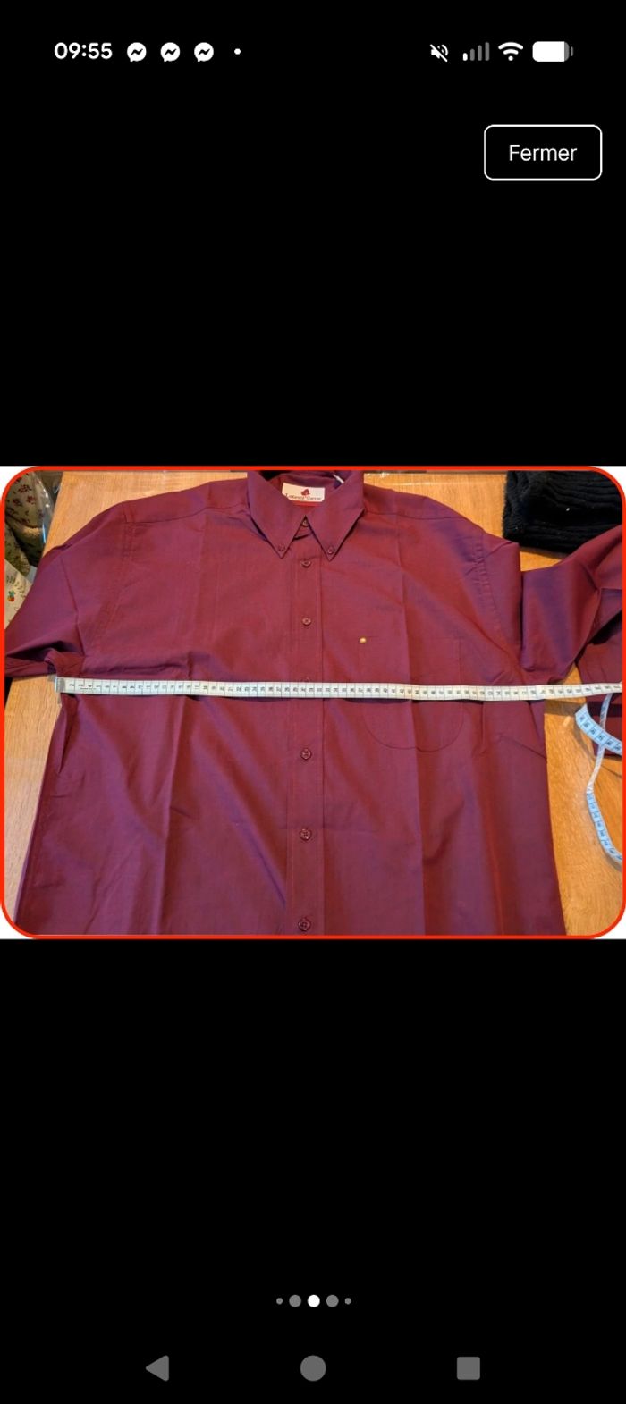 Chemise Laurent Cerrer - Bordeaux - T4 (XL) comme neuve - photo numéro 7