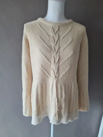 Pull beige laine