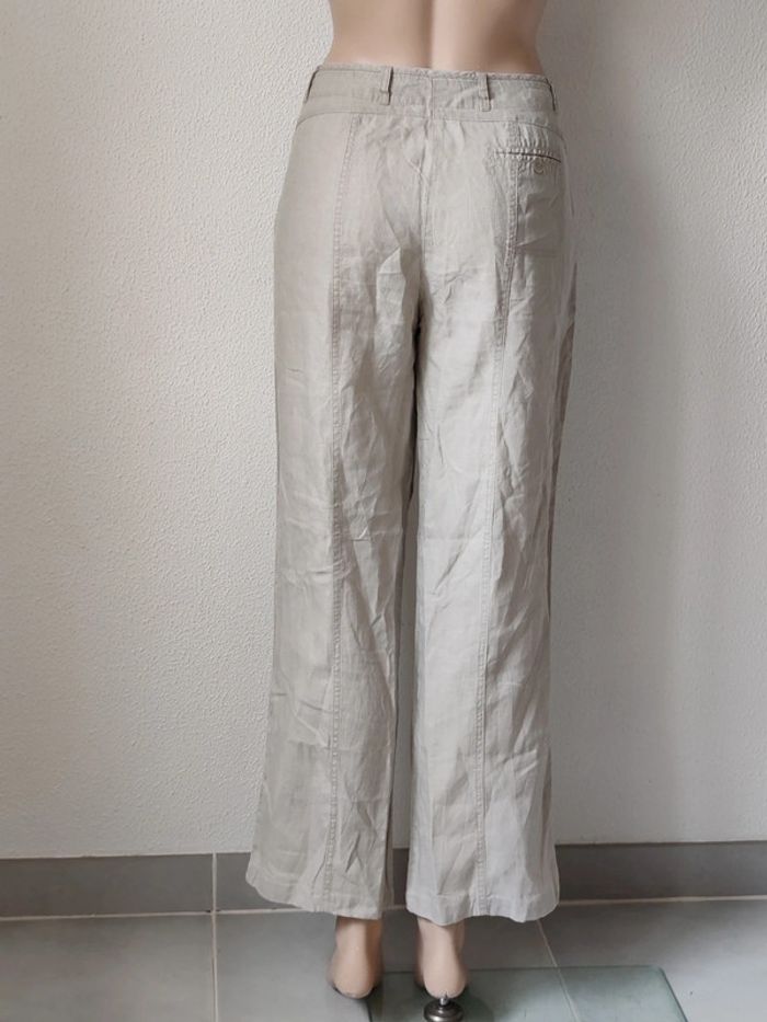Pantalon droit en lin beige Patrice Bréal taille 40 - photo numéro 3