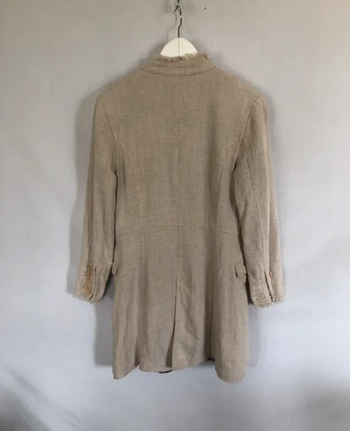 Trench beige en lin Mango taille XL / 42 44 excellent état - photo numéro 3