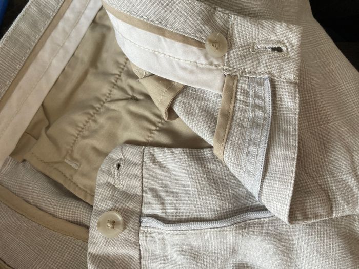 pantalon droit motif prince de galles lin et coton - photo numéro 6