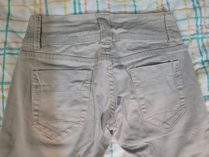 Pantalon beige, taille haute, bas plissé - photo numéro 12