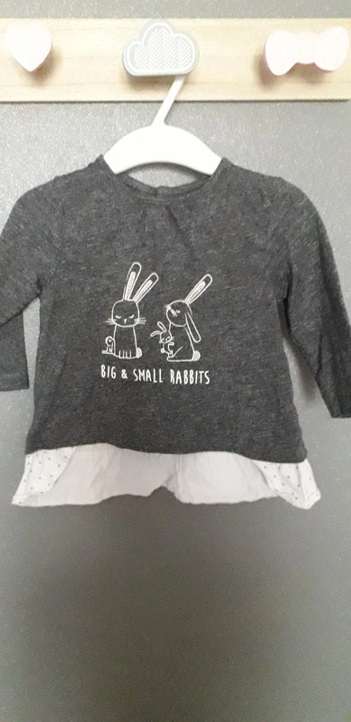 T.shirt tunique manches longues 9 mois - photo numéro 2