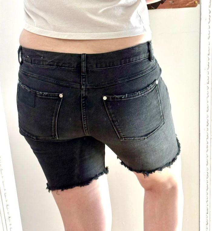 Long short en jean denim noir taille mi-haute April77 40 - photo numéro 5