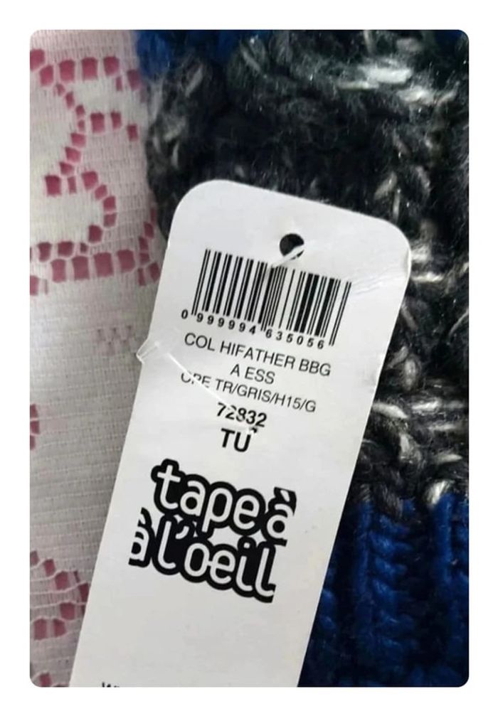 Cache-cou bleu et gris - chaud et tendance pour l'hiver, Tape à l'œil, neuf, taille unique - photo numéro 2