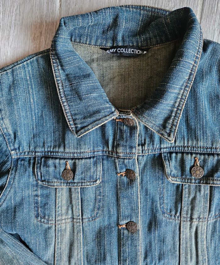 Robe manches longues en jean taille L - photo numéro 4