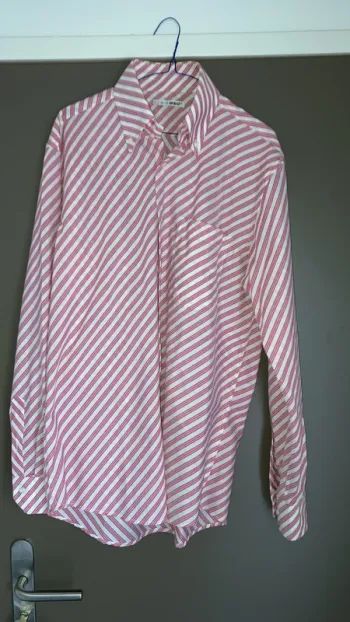 chemise homme manches longues à rayures rouges taille 42 Andrea Bossi