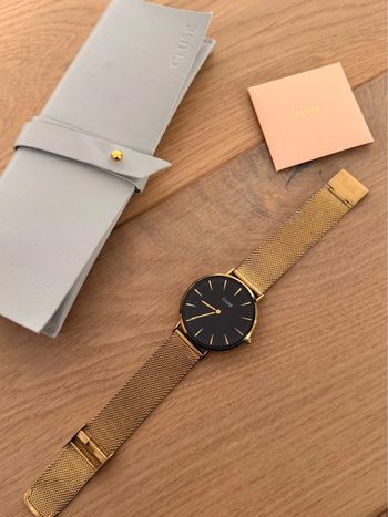 Montre cluse or doré noir la bohème maille bracelet Boho Chic Watch Mesh, Black, Gold Colour