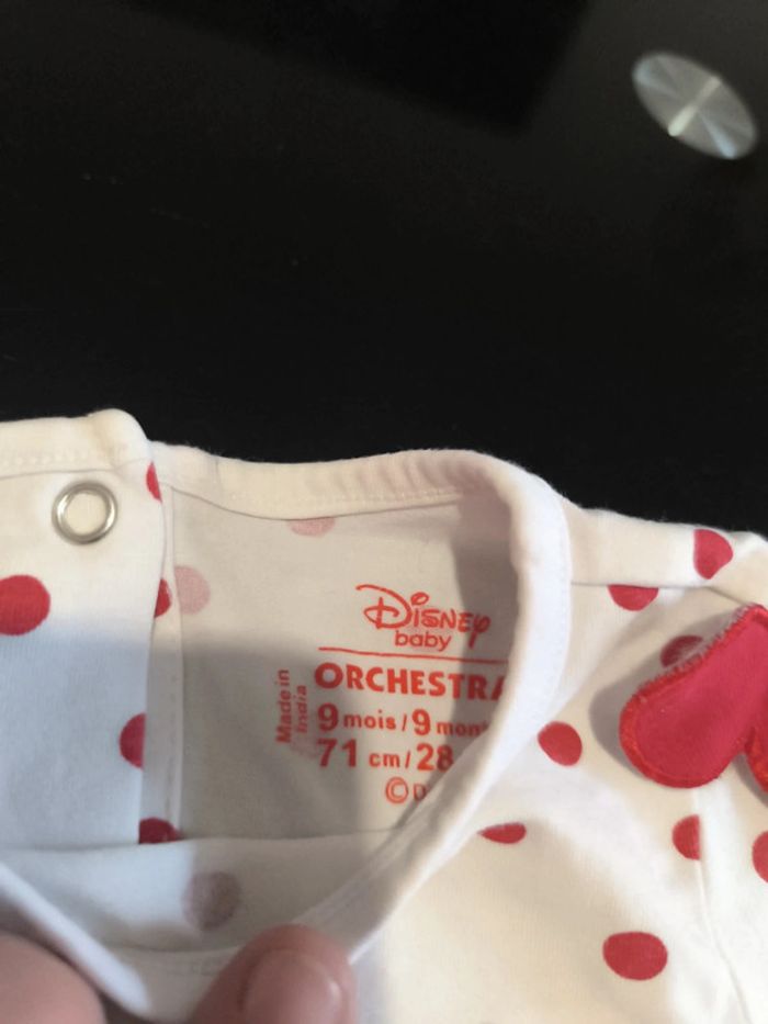 T-shirt manches longues minnie taille 9 mois - photo numéro 3