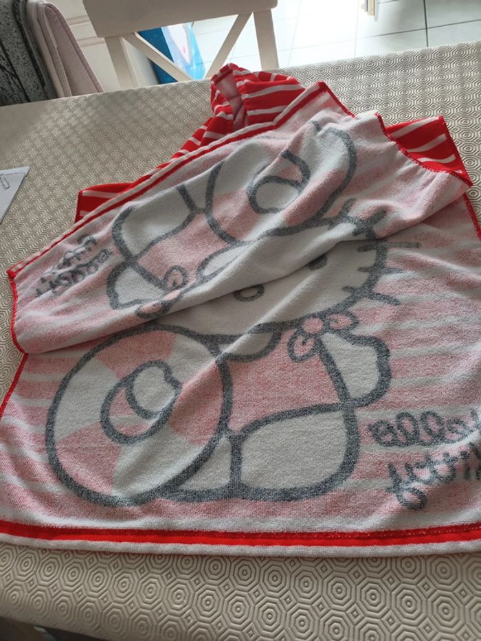 Poncho de bain Hello kitty rouge - photo numéro 3