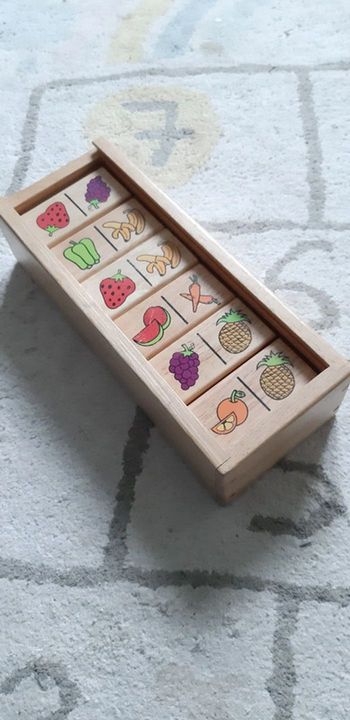 Jeu boite de dominos fruits et légumes en bois Janod