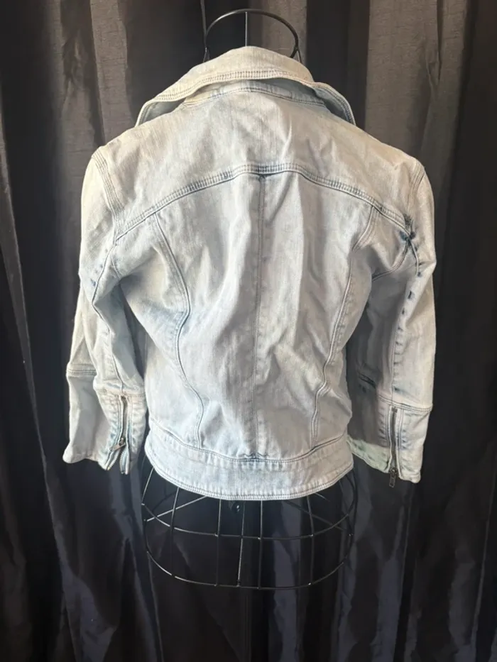 Veste en jean Bershka – style biker, taille S - photo numéro 2