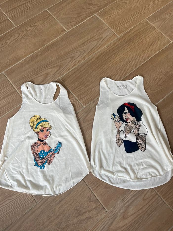 Lot de 2 débardeurs princesses taille S pour enfant