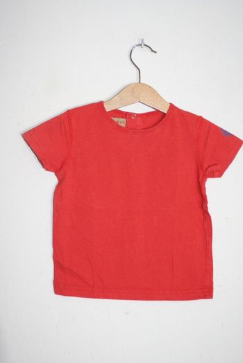 Tee-shirt manches courtes rouge coquelicot Petit Pirate 18m