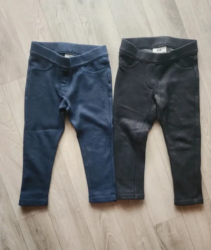 Lot 2 leggings jeggings chaud 3 ans