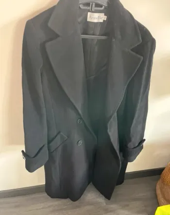 Manteau noir antonelle laine angora