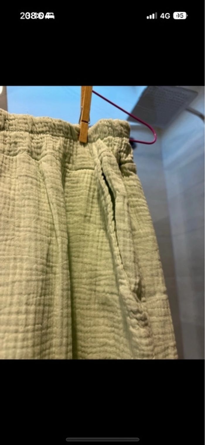 Pantalon menthe gaz de coton - photo numéro 6