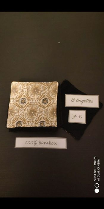 12 lingettes lavables, neuf