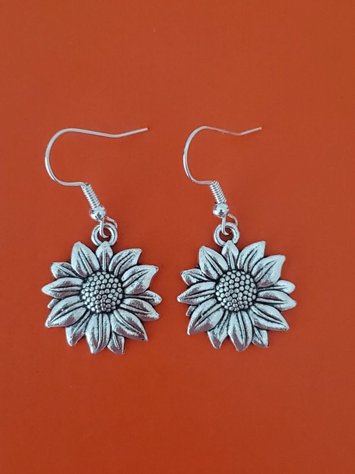 Boucles d'oreilles fleur de tournesol