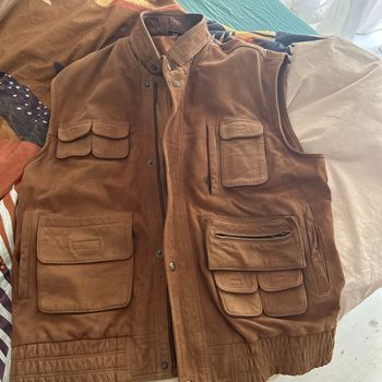 Gilet multi poches cuir
