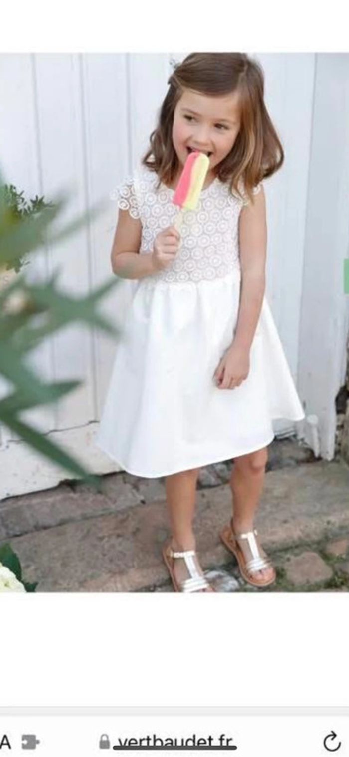 Robe vertbaudet cérémonie macramé ivoire 9 ans - photo numéro 2