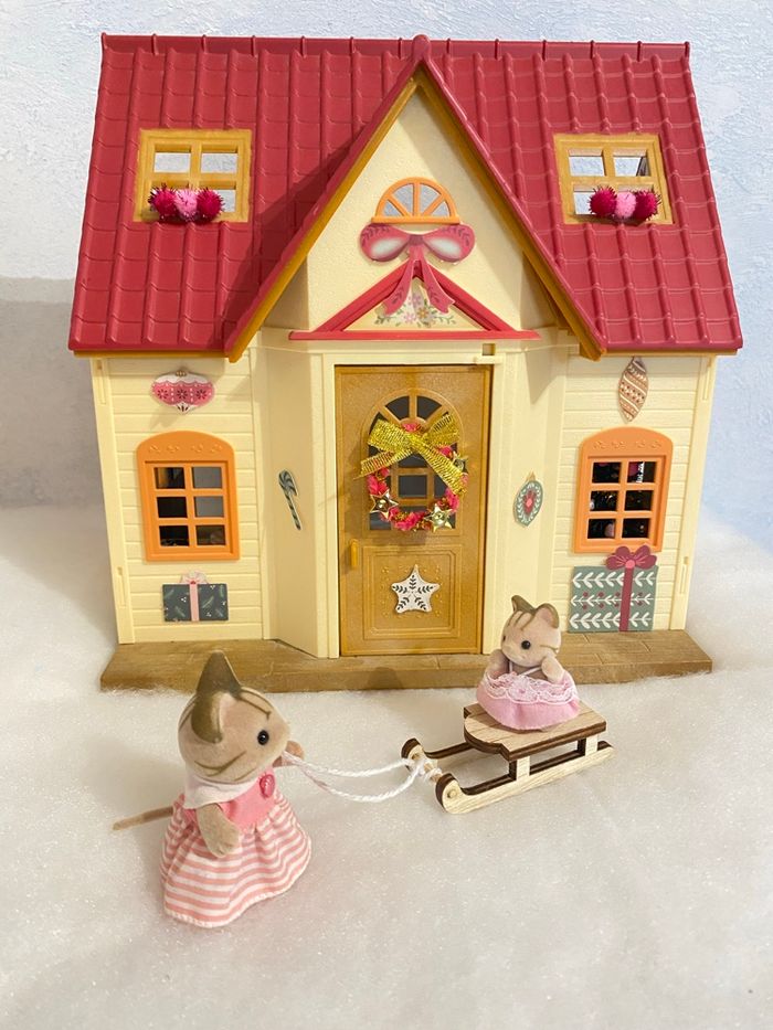 Maison éclairée Hillcrest sylvanian famille ours polaires noël - photo numéro 6