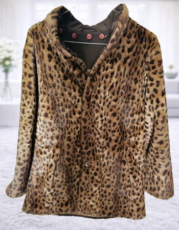 Veste fourrure léopard