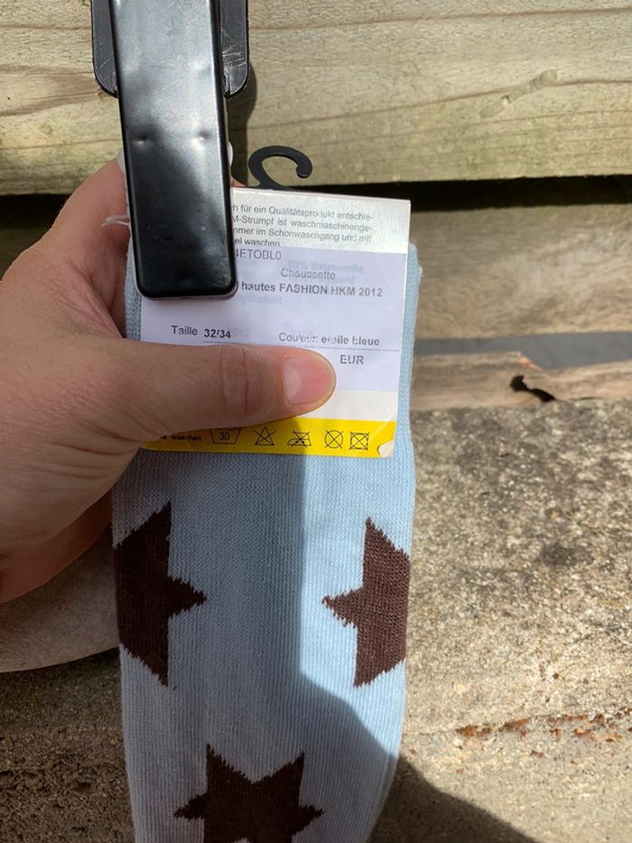 Chaussettes bleu ciel étoiles 🧦 Neuve et haute pointure 31/34 - photo numéro 6