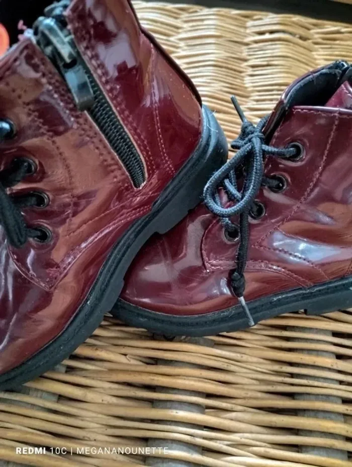 🍷 Bottines Bordeaux – Pointure 29 – Boutique Indépendante – Bon État - photo numéro 3