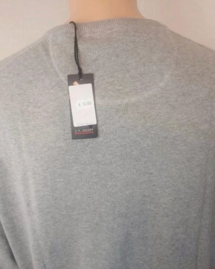Pull fin marque Ascott taille XXL couleur gris clair 100% coton neuf avec étiquette - photo numéro 4