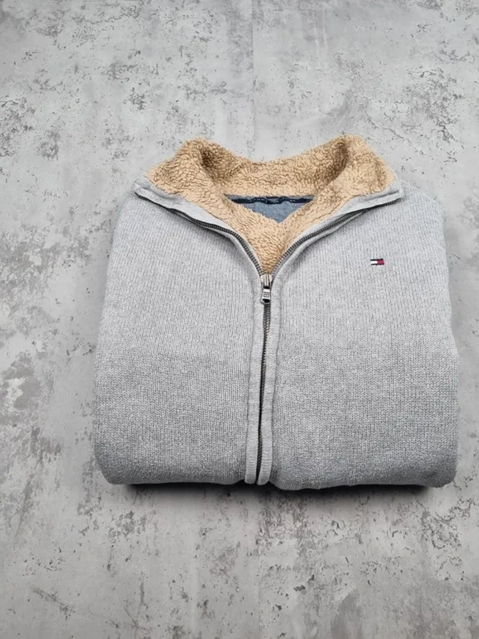 Gilet zippé fourré Tommy Hilfiger gris clair M Hommes - photo numéro 2