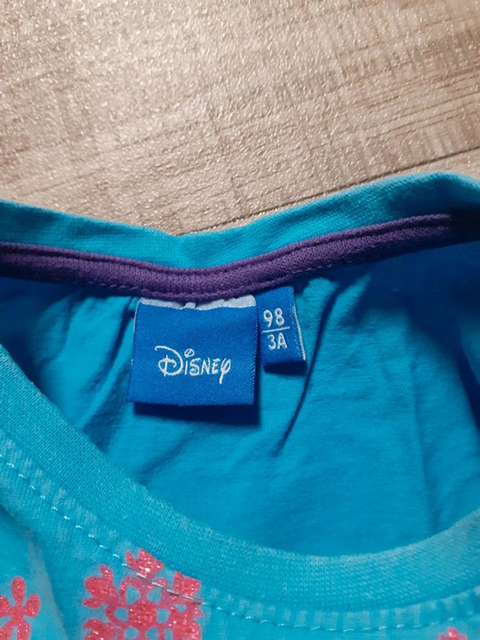 T-shirt fille reine des neiges bleu 3 ans neuf - photo numéro 3