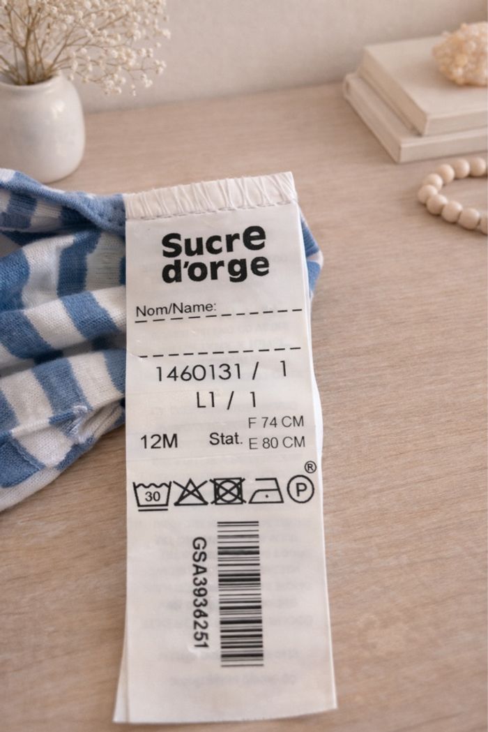 Body Sucre d’Orge – 12 mois – Très bon état - photo numéro 3