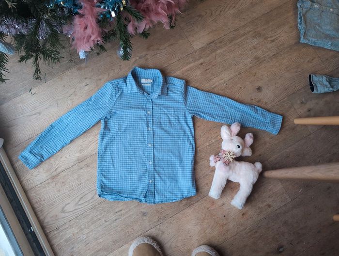 Chemise vichy bleu Cyrillus 10 ans