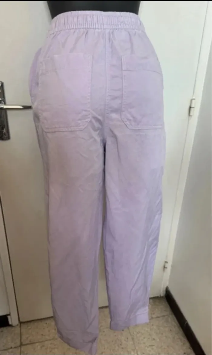 Pantalon chino mauve bershka femme - photo numéro 4