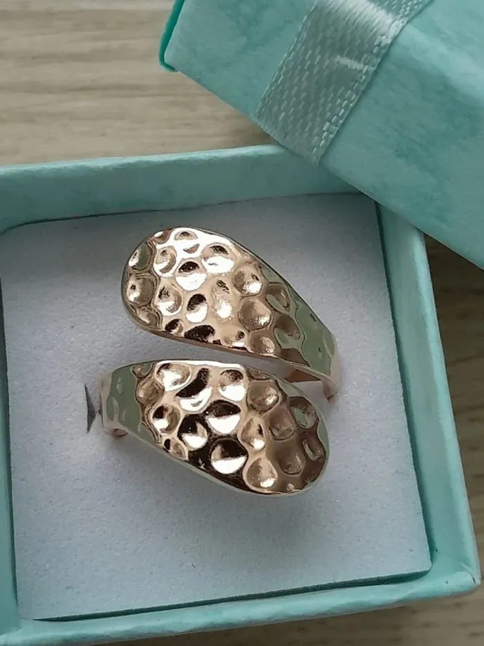 Bague large, réglable, style Bohème, dorée - photo numéro 2